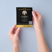 Notaris Ondertekenagent Black Gold Foto QR Code Flyer (Hand)