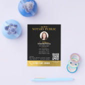 Notaris Ondertekenagent Black Gold Foto QR Code Flyer (Enkel)