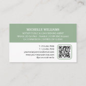 Notaris Ondertekenagent Foto Logo QR-code Groen Visitekaartje (Achterkant)