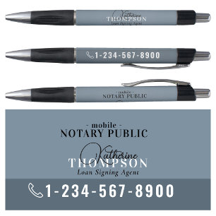 Notaris Ondertekenagent Modern Blauw Telefoonnumme Pen