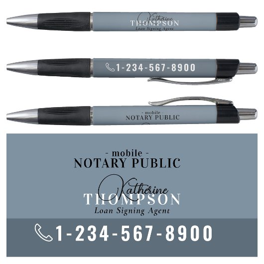 Notaris Ondertekenagent Modern Blauw Telefoonnumme Pen