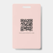 Notaris Ondertekenagent Moderne Roze Foto QR Code Badge (Achterkant)