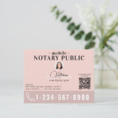 Notaris Ondertekenagent Moderne Roze Foto QR Code Briefkaart (Staand voorkant)