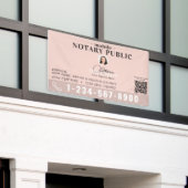 Notaris Ondertekenagent Moderne Roze Foto QR-code Spandoek (Buitenkant Gebouw)