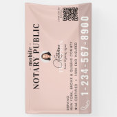 Notaris Ondertekenagent Moderne Roze Foto QR-code Spandoek (Verticaal)
