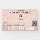 Notaris Ondertekenagent Moderne Roze Foto QR-code Spandoek (Horizontaal)