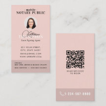 Notaris ondertekenagent moderne roze foto QR-code
