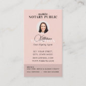 Notaris ondertekenagent moderne roze foto QR-code Visitekaartje (Voorkant)