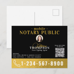 Notaris ondertekenende agent Black Gold foto QR-co Briefkaart