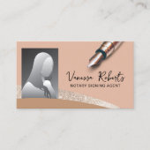 Notaris Ondertekenende Agent Elegante Peach Kleur  Visitekaartje (Voorkant)
