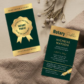 Notaris Ondertekening Agent Elegant Groen & Goud Visitekaartje