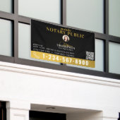 Notaris ondertekeningsagent Black Gold Foto QR Cod Spandoek (Buitenkant Gebouw)