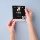 Notaris ondertekeningsagent Black Pink Foto QR Cod Flyer (Hand)