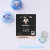 Notaris ondertekeningsagent Black Pink Foto QR Cod Flyer (Enkel)