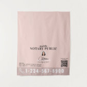 Notaris Ondertekeningsagent Foto QR-code Tafelbann Wandkleed (Voorkant)