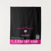Notaris Ondertekeningsagent Foto QR-code Tafelbann Wandkleed (Voorkant)