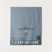 Notaris Ondertekeningsagent Foto QR-code Tafelbann Wandkleed (Voorkant)