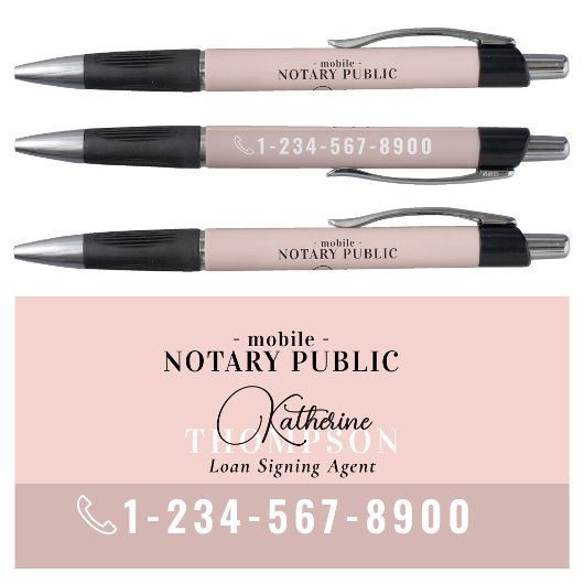 Notaris Ondertekeningsagent Modern Roze Telefoonnu Pen