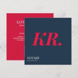 Notaris ondertekeningsagent monogram  marineblauw aankondiging