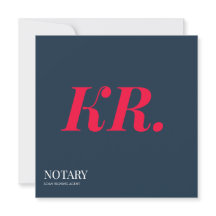 Notaris ondertekeningsagent monogram marineblauw