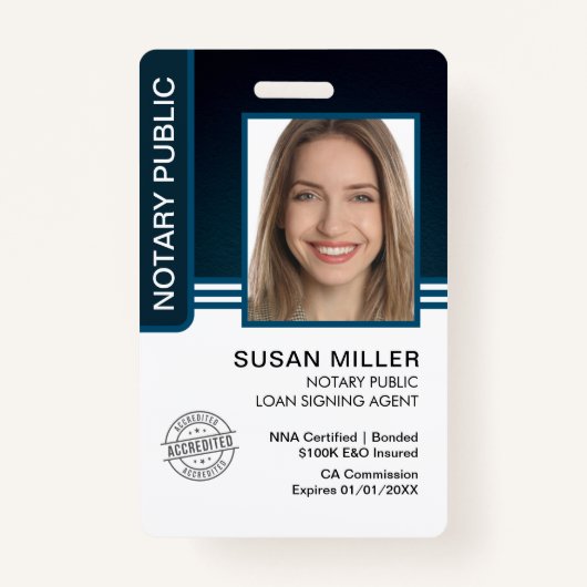 Notaris Ondertekeningsagent overheidslening ID Badge (Voorkant)