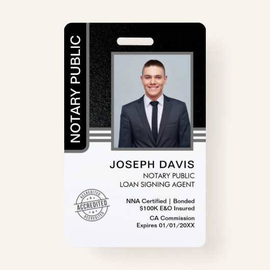 Notaris Ondertekeningsagent overheidslening ID Badge (Voorkant)