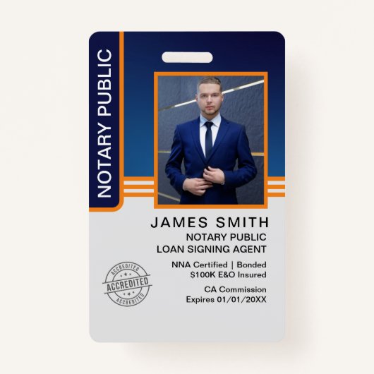 Notaris Ondertekeningsagent overheidslening ID Badge (Voorkant)