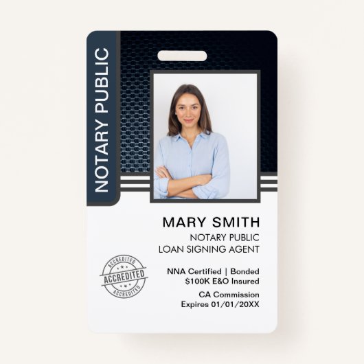 Notaris Ondertekeningsagent overheidslening ID Badge (Voorkant)