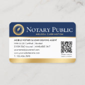 Notaris Openbaar Dank u Foto Navy Donkerblauw Goud Visitekaartje (Achterkant)