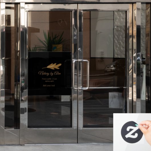 Notaris openbaar kredietondertekeningsagent naam a raamsticker (Kantoordeur)