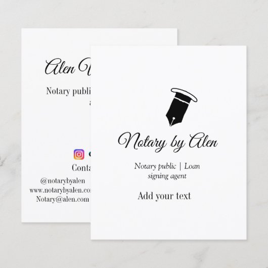 Notaris openbaar leningondertekeningsagent naam ad (Voorkant / Achterkant)
