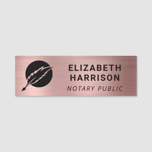 Notaris Openbaar Logo Roze Goud Naamplaatje (Voorkant)