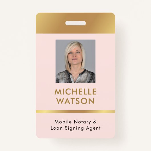 Notaris Openbaar Ministerie Pink & Gold Personeel Badge (Voorkant)