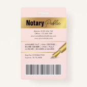 Notaris Openbaar Ministerie Pink & Gold Personeel  Badge (Achterkant)