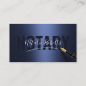 Notaris Openbaar Moderne Handtekening Navy & Roos  Visitekaartje (Voorkant)