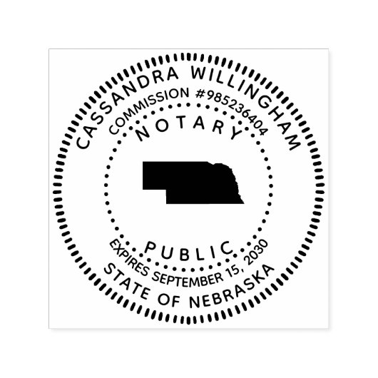 Notaris openbaar Nebraska Zelfinktende Stempel (Design)