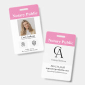 Notaris Openbaar / Notaris Ondertekenaar ID Badge (Voor- en achterkant)