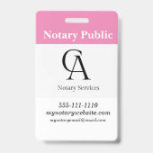 Notaris Openbaar / Notaris Ondertekenaar ID Badge (Achterkant)