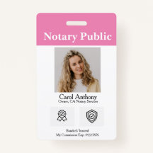 Notaris Openbaar / Notaris Ondertekenaar ID Badge