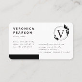 Notaris Openbaar Ondertekenend Agent Quill Logo Visitekaartje (Achterkant)