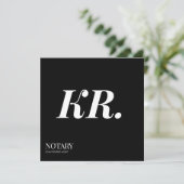 Notaris Openbaar Ondertekeningsagent Monogram eleg Aankondiging (Staand voorkant)