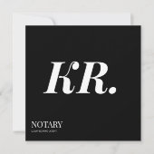 Notaris Openbaar Ondertekeningsagent Monogram eleg Aankondiging (Voorkant)