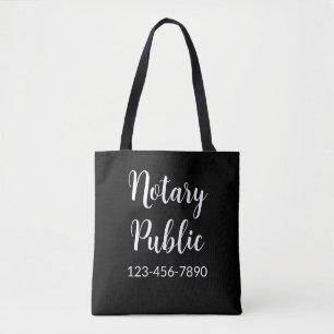 Notaris Openbaar Telefoonnummer Zwart Tote Bag