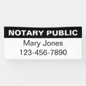 Notaris Openbaar Zwart-wit Naam Telefoonnummer Spandoek (Horizontaal)