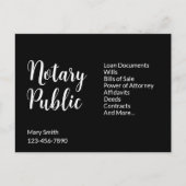 Notaris Openbaar Zwart Wit Naam Zakelijke dienstve Briefkaart (Voorkant)
