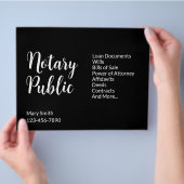 Notaris Openbaar Zwart Wit Naam Zakelijke dienstve Flyer (Hand)