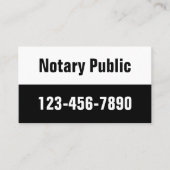 Notaris Openbaar Zwart & Wit Telefoonnummer Sjablo Visitekaartje (Voorkant)