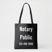 Notaris Openbaar Zwart Wit Telefoonnummer Sjabloon Tote Bag (Voorkant)