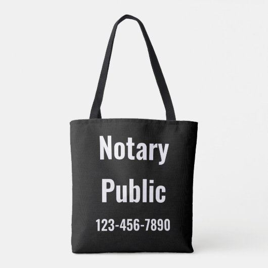 Notaris Openbaar Zwart Wit Telefoonnummer Sjabloon Tote Bag (Achterkant)