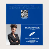 Notaris Openbare Aangepaste QR & Foto Visitekaartje (Buitenkant ongevouwen)